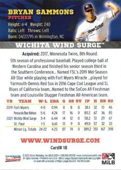 2022 Choice Wichita Wind Surge #18 Bryan Sammons Back