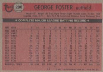 2022 Topps Archives Signature Series Retired Player Edition - George Foster #200 George Foster Back