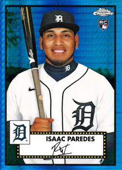 2021 Topps Chrome Platinum Anniversary - Prism Blue #40 Isaac Paredes Front