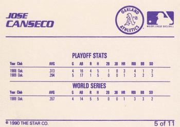 1990 Star Jose Canseco (Purple) - Glossy #5 Jose Canseco Back