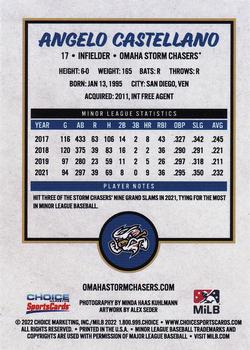 2022 Choice Omaha Storm Chasers #NNO Angelo Castellano Back