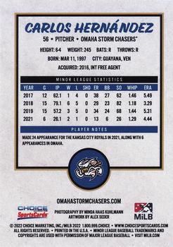 2022 Choice Omaha Storm Chasers #NNO Carlos Hernández Back