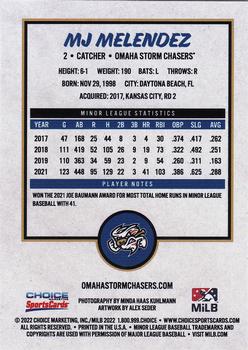 2022 Choice Omaha Storm Chasers #NNO MJ Melendez Back