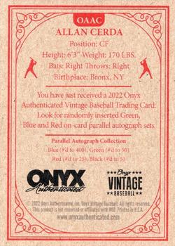 2022 Onyx Vintage - Autographs Blue #OAAC Allan Cerda Back
