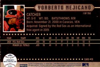 2022 Choice Salem Red Sox #19 Yorberto Mejicano Back