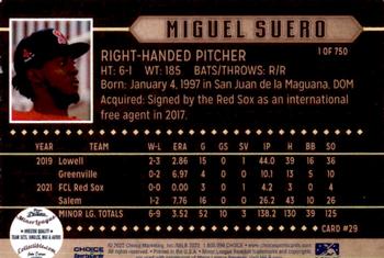 2022 Choice Salem Red Sox #29 Miguel Suero Back