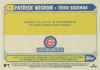 2022 Topps Chicago Cubs Season Ticket Holders #7 Patrick Wisdom Back