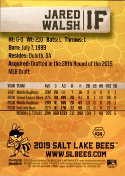 2019 Choice Salt Lake Bees #31 Matt Thaiss Back
