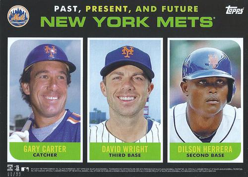 2015 Topps Past, Present, and Future 5x7 #NNO Gary Carter / David Wright / Dilson Herrera Front