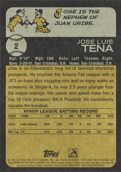 2022 Topps Heritage Minor League #2 Jose Tena Back