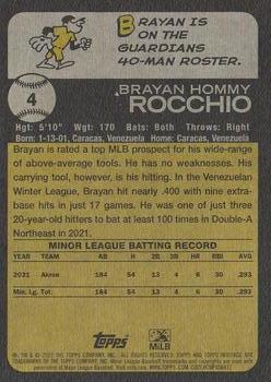 2022 Topps Heritage Minor League #4 Brayan Rocchio Back