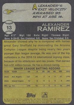 2022 Topps Heritage Minor League #13 Alexander Ramirez Back