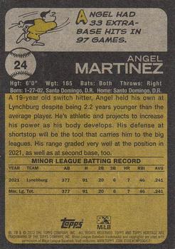2022 Topps Heritage Minor League #24 Angel Martinez Back