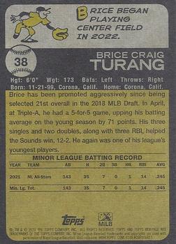 2022 Topps Heritage Minor League #38 Brice Turang Back