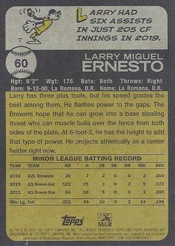 2022 Topps Heritage Minor League #60 Larry Ernesto Back