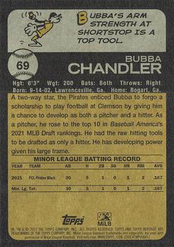 2022 Topps Heritage Minor League #69 Bubba Chandler Back
