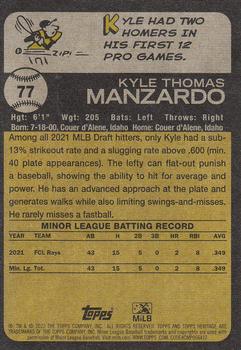 2022 Topps Heritage Minor League #77 Kyle Manzardo Back