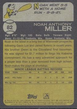 2022 Topps Heritage Minor League #82 Noah Miller Back