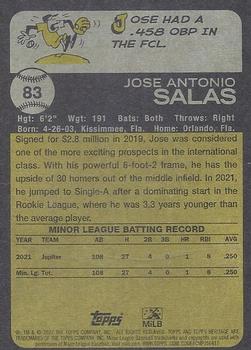 2022 Topps Heritage Minor League #83 Jose Salas Back