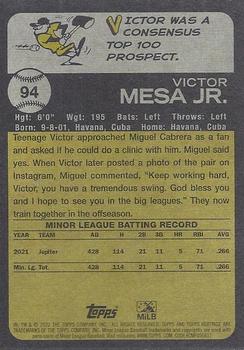 2022 Topps Heritage Minor League #94 Victor Mesa Jr. Back