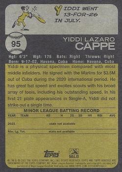 2022 Topps Heritage Minor League #95 Yiddi Cappe Back