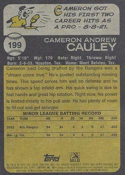 2022 Topps Heritage Minor League #199 Cameron Cauley Back