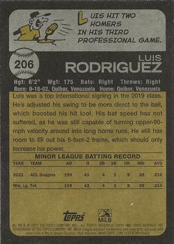 2022 Topps Heritage Minor League #206 Luis Rodriguez Back