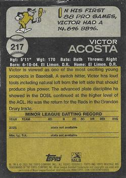 2022 Topps Heritage Minor League #217 Victor Acosta Back