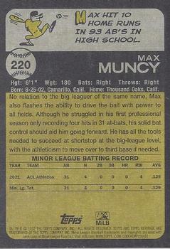 2022 Topps Heritage Minor League #220 Max Muncy Back