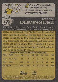 2022 Topps Heritage Minor League #205 Jasson Dominguez Back