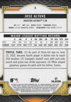 2022 Topps Triple Threads #3 Jose Altuve Back