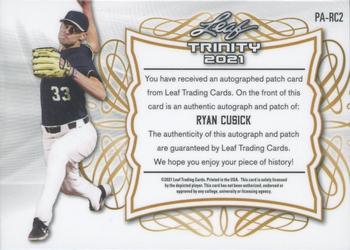 2021 Leaf Trinity - Patch Autographs Bronze #PA-RC2 Ryan Cusick Back