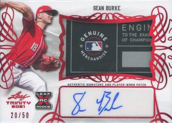 2021 Leaf Trinity - Patch Autographs Red #PA-SB1 Sean Burke Front
