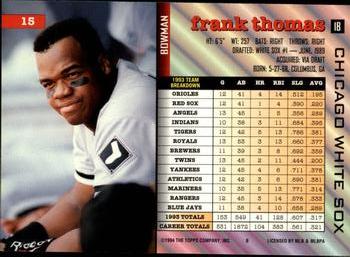 1994 Bowman #15 Frank Thomas Back