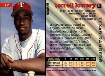 1994 Bowman #17 Terrell Lowery Back