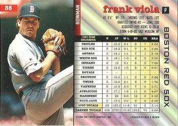 1994 Bowman #35 Frank Viola Back