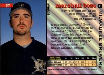 1994 Bowman #37 Marshall Boze Back