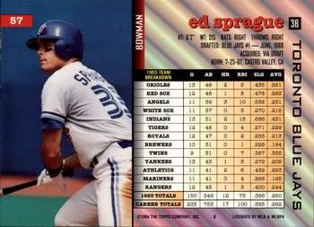 1994 Bowman #57 Ed Sprague Back