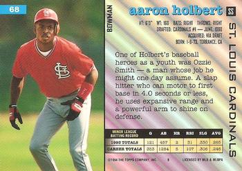 1994 Bowman #68 Aaron Holbert Back