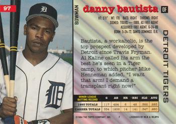 1994 Bowman #97 Danny Bautista Back
