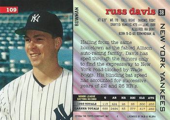 1994 Bowman #109 Russ Davis Back