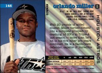 1994 Bowman #146 Orlando Miller Back