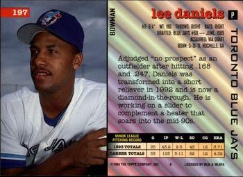 1994 Bowman #197 Lee Daniels Back
