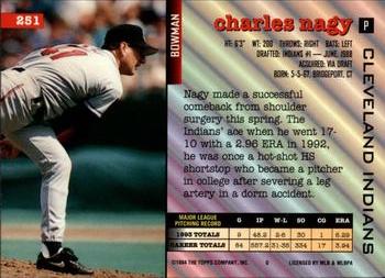 1994 Bowman #251 Charles Nagy Back