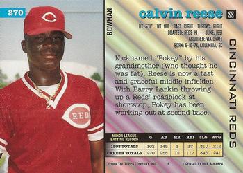 1994 Bowman #270 Calvin Reese Back