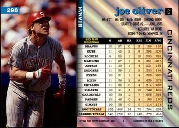 1994 Bowman #298 Joe Oliver Back