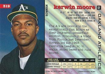 1994 Bowman #319 Kerwin Moore Back