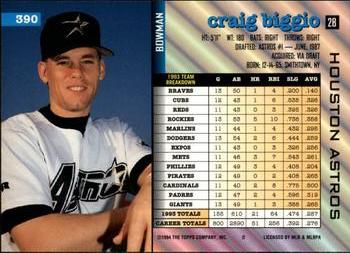 1994 Bowman #390 Craig Biggio Back