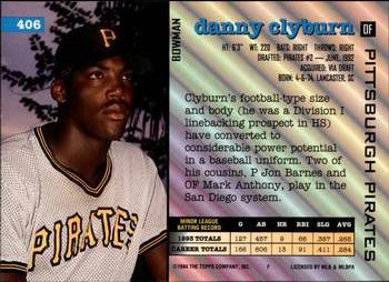 1994 Bowman #406 Danny Clyburn Back