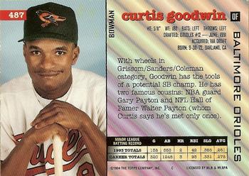 1994 Bowman #487 Curtis Goodwin Back